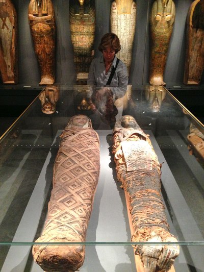 Mummies on row and one behind.